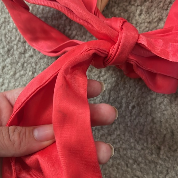 Free people Soa BHLDN collab silky dress size xs coral red color - Picture 9 of 9